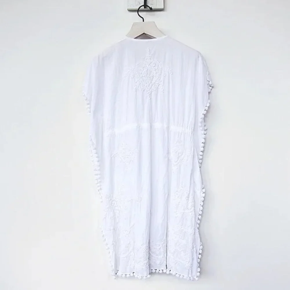 New Matta NY White Kalim Hearts Kaftan - Picture 4 of 7
